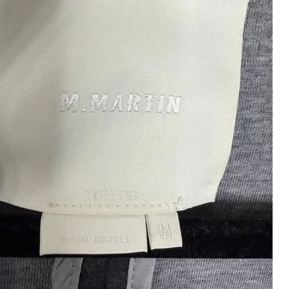 M. Martin Long Cardigan Duster Jacket Open Front Pockets Soft Sz M